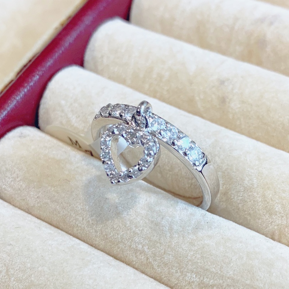 Sterling Silver Half Eternity Ring with Charm